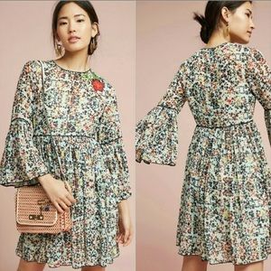 Anthropologie Libra Embroidered Dress